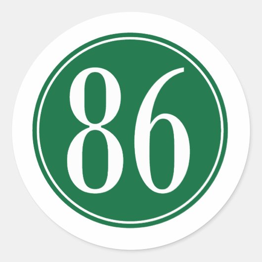 #86 Groene cirkel Ronde Sticker (Voorkant)