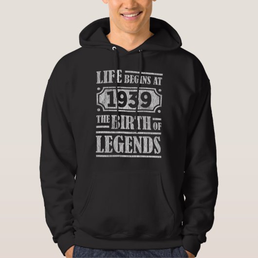 86 jaar oud 1939 Geboorte van de legende 86ste ver Hoodie (Voorkant)