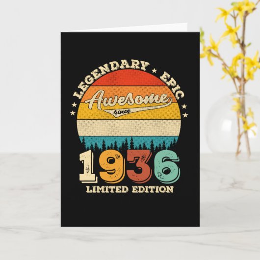 86 jaar oud Geweldige sinds 1936 86th Birthday Gif Kaart (Gele Bloem)