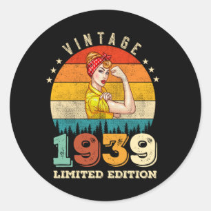86 jaar oude Bday 1939 Vintage 86ste Verjaardag Vr Ronde Sticker