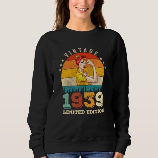 86 jaar oude Bday 1939 Vintage 86ste Verjaardag Vr Trui (Voorkant)