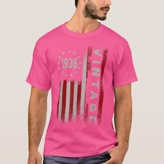 86 jaar oude geschenken  1936 Amerikaanse vlag 86t T-shirt