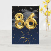 86e Anniversaire Gold Mylar Balloon et carte Confe (Fleur jaune)