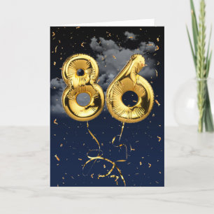 86e Anniversaire Gold Mylar Balloon et carte Confe