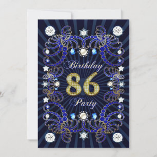 86e anniversaire invitation avec une foule de bijo