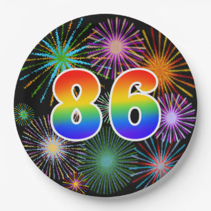 86e Evenement - Leuk, Kleurrijk, Vet, Regenboog 86 Papieren Bordje