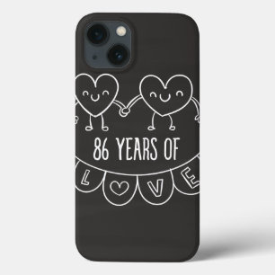 86e Jubileum Gift Chalk Hearts iPhone 13 Hoesje