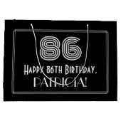 86e verjaardag — Art Deco geïnspireerde look "86"  Groot Cadeauzakje (Achterkant)