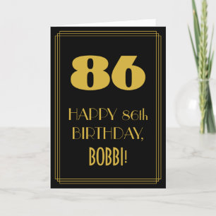 86e verjaardag - Art Deco geïnspireerde look "86" Kaart