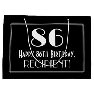 86e verjaardag: Art Deco geïnspireerde stijl "86", Groot Cadeauzakje
