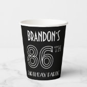 86e verjaardag: Art Deco Style + aangepaste naam Papieren Bekers (Achterkant)