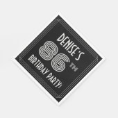 86e verjaardag: Art Deco Style + aangepaste naam Servet (Hoek)