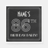 86e verjaardag: Art Deco Style + aangepaste naam Servet (Voorkant)
