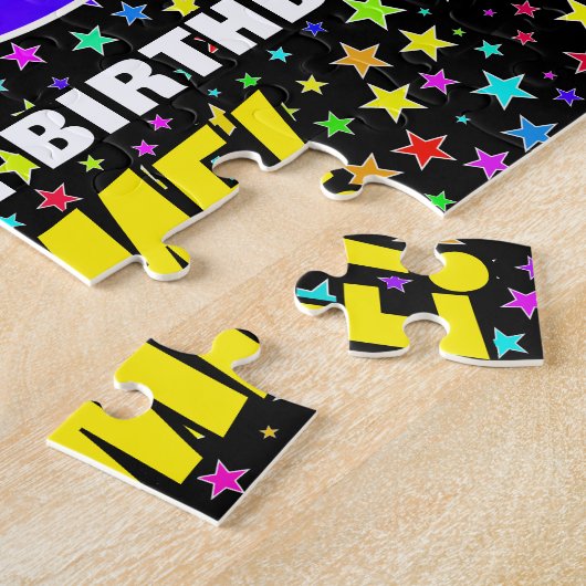 86e verjaardag — Fun, kleurrijk Star Field Pattern Legpuzzel (Zijkant)