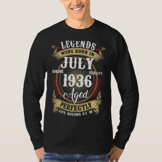 86e verjaardag Legends geboren in juli 1936 86 jaa T-shirt