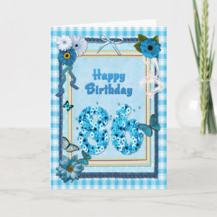 86e verjaardag met een scrapbook-effect kaart