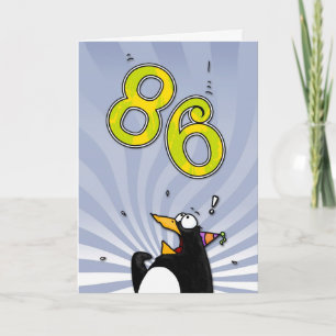 86e verjaardag - Penguin Surprise Kaart