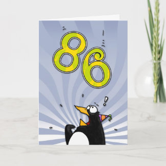 86e verjaardag - Penguin Surprise Kaart