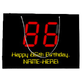 86e verjaardag: Red Digital Clock Style "86" + naa Groot Cadeauzakje (Achterkant)
