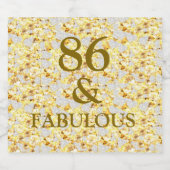 86e verjaardag sparkling wijnetiket (Enkel label)