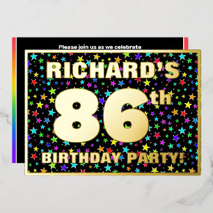 86e verjaardag van de gevechtsdag - Fun, kleurrijk Folie Uitnodiging