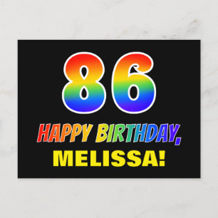 86e verjaardag: Vet, Vun, Eenvoudig, Regenboog 86 Briefkaart