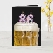 86e verjaardag zwarte bier kaart (Gele Bloem)