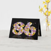 86e verjaardagskaart met bloemen letters kaart (Gele Bloem)