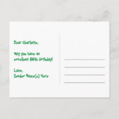 86ste verjaardag: leuk sterrenpatroon, regenboog 8 briefkaart (Achterkant)