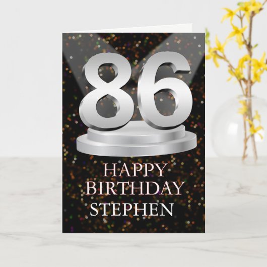 86th Birthday Spotlights Ajouter une carte de nom (Fleur jaune)