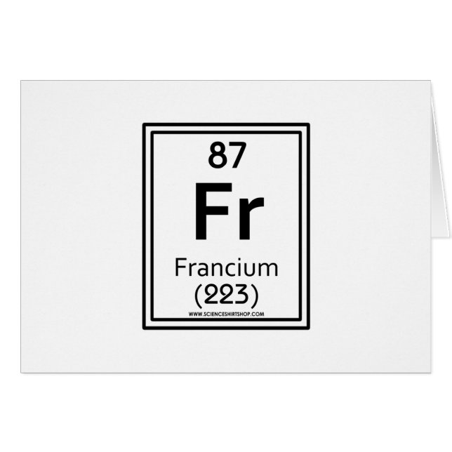 87 Francium (Voorkant Horizontaal)