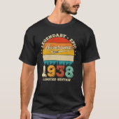 87 jaar oude Bday 1938 Geweldige 87ste verjaardags T-shirt (Voorkant)