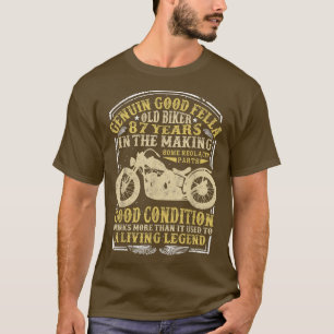 87 jaar oude Biker Birthday Classic motor T-shirt