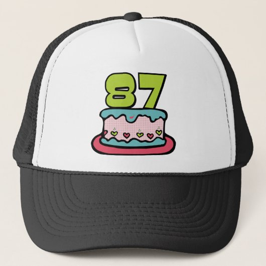 87-jarige verjaardagskaart trucker pet (Voorkant)