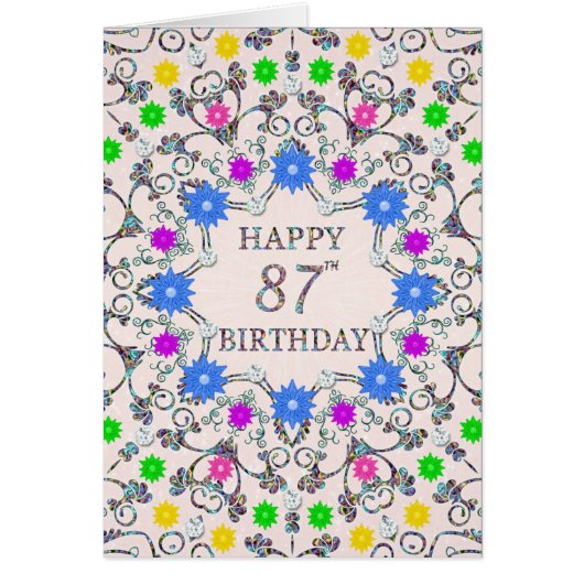 87e anniversaire Fleurs Abstraites (Devant)