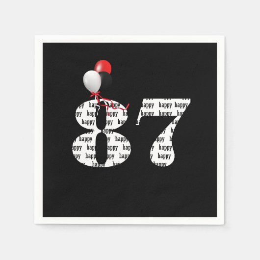 87e Birthday party ballonnen Servet (Voorkant)