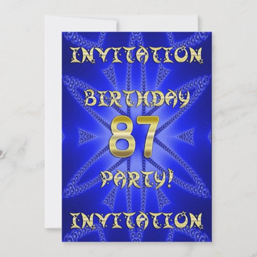 87e invitation de fête d'anniversaire (Devant)