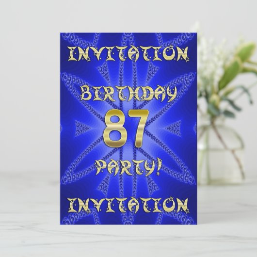 87e invitation de fête d'anniversaire (Debout devant)