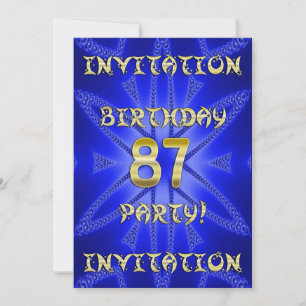 87e invitation de fête d'anniversaire