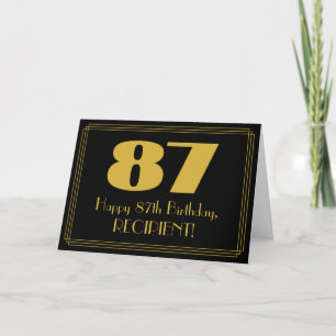 87e verjaardag: Art Deco Geïnspireerde look "87" e Kaart