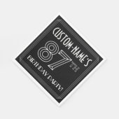 87e verjaardag: Art Deco Style + Aangepaste naam Servet (Hoek)