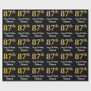 87e verjaardag: Elegante luxe Faux Gold look # Cadeaupapier