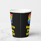 87e verjaardag: Kleurrijk, Leuk, Opwindend, Regenb Papieren Bekers (Rechts)