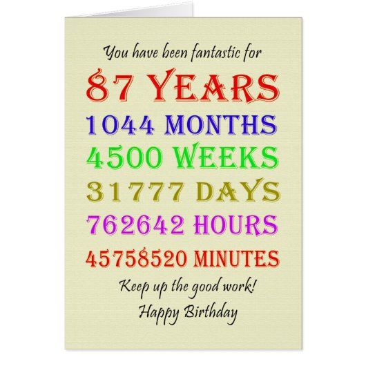 87e verjaardag Mijlpalen (Voorkant)