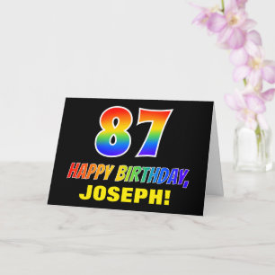 87e verjaardag: Vet, Vun, Eenvoudig, Regenboog 87 Kaart