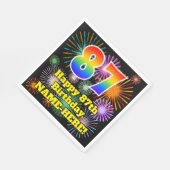 87e verjaardag: Vuurwerk Fun Pattern + Regenboog 8 Servet (Hoek)