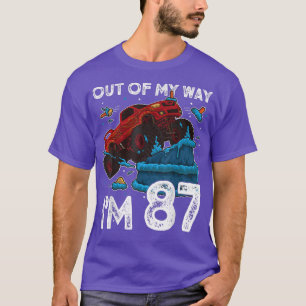 87ste verjaardag jongen monstertruck uit de weg ik t-shirt