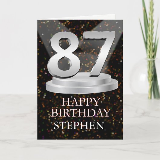 87th Birthday Spotlights Ajouter une carte de nom (Devant)