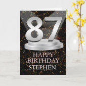 87th Birthday Spotlights Ajouter une carte de nom (Fleur jaune)