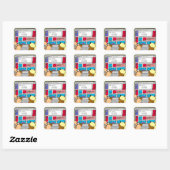 883 Zoekmachine diagnose cartoon Vierkante Sticker (Vel)